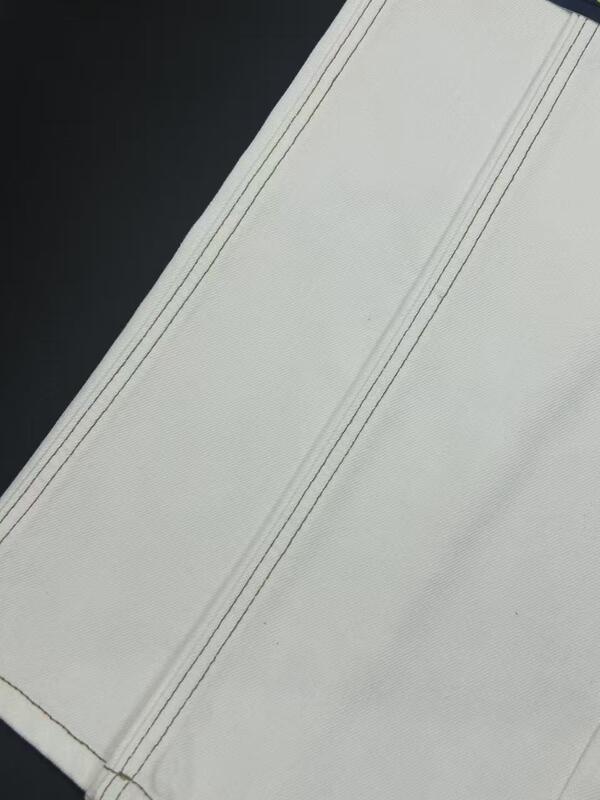 All Seasons White Denim Fabric 100% Cotton Mid Weight Denim Fabric 11.4oz For Custom Jeans And Garments
