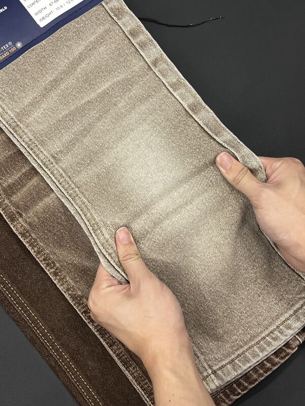 10.9oz Colored Denim Fabric Brown Uniform Denim 170cm - 172.5cm Width OEKO-TEX Certified