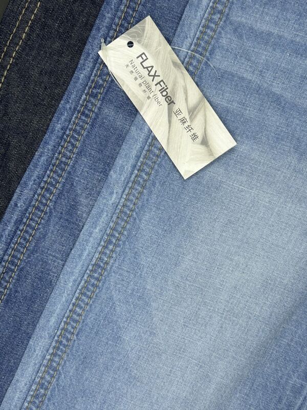 6.2oz Linen Cotton Denim Low Shrinkage Light Weight Denim For Summer Shirts And Resort Wear