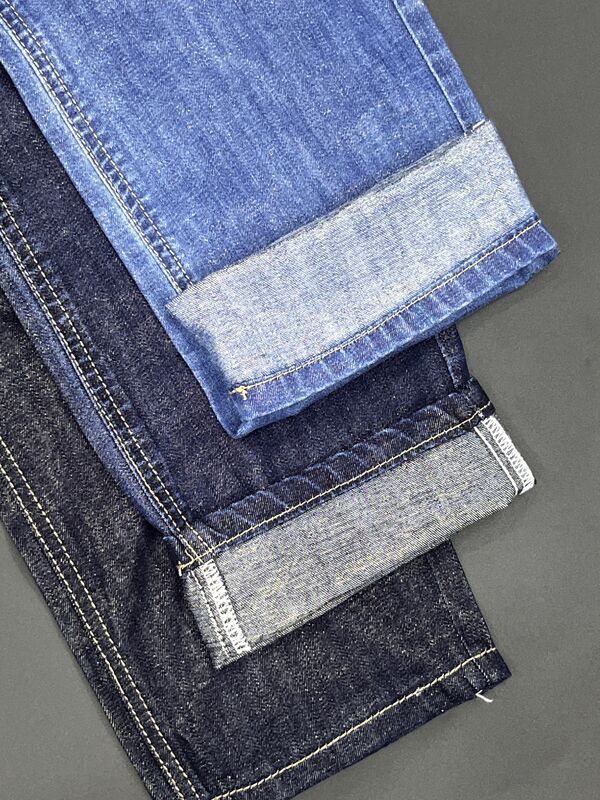 6.8oz Light Weight Denim Fabric Cotton Rayon Blend Luxury Denim Fabric With Gold Thread