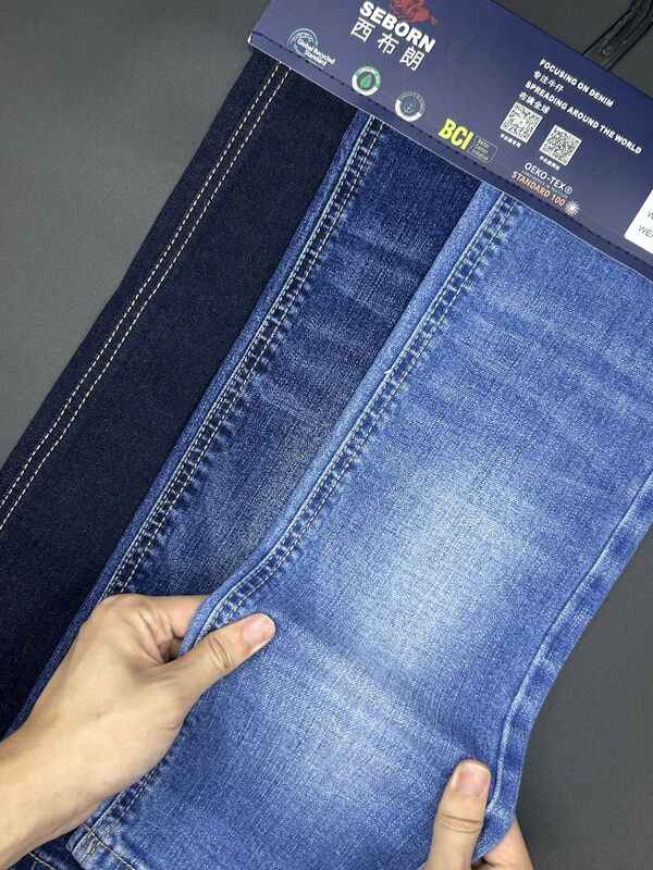 High Cotton Natural Denim Fabric Micro Stretch Breathable Denim 10.8oz For Jeans