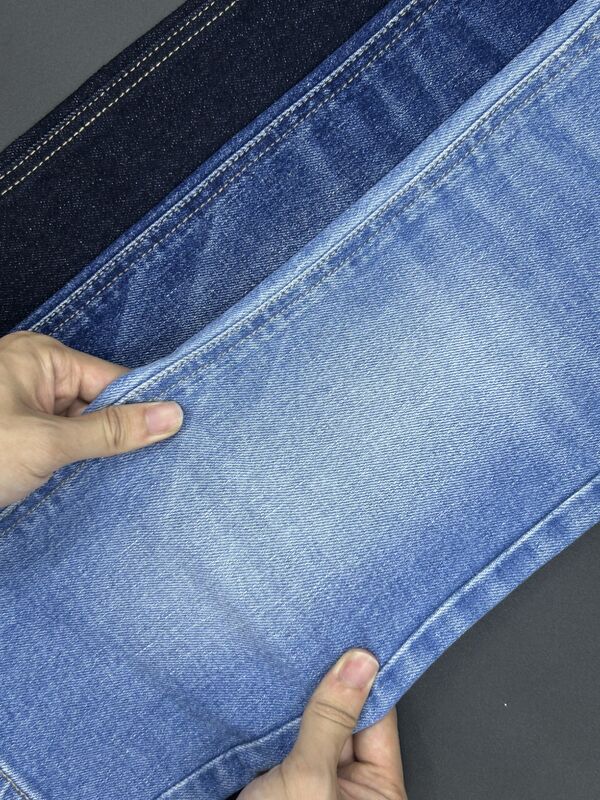 High Stretch Cotton Blend Fabric 12.4oz 420GSM Blue Stretch Denim Fabric OEKO-TEX 100