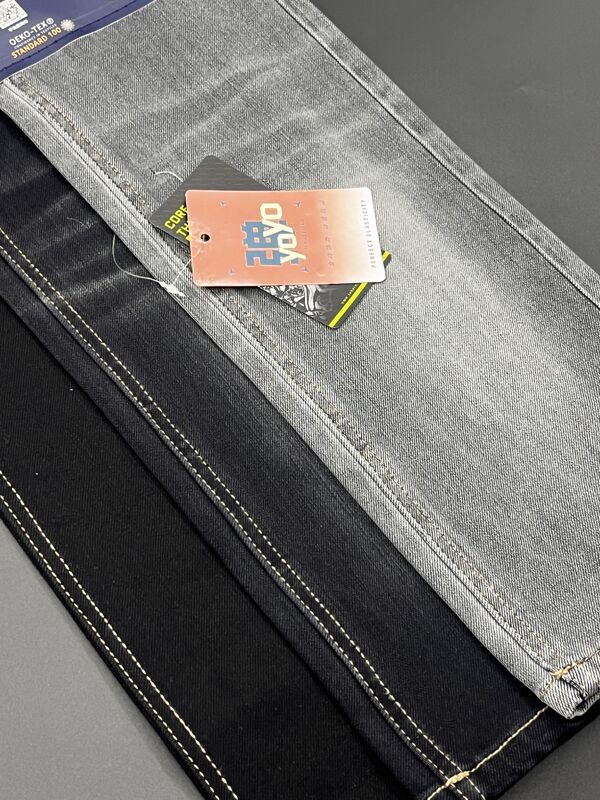 11.4oz High Stretch Denim Fabric 147cm - 150cm Width Black Stretch Denim Fabric 2.5% Spandex