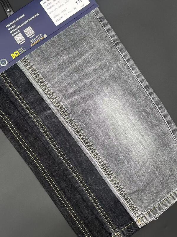 7.3oz Pure Cotton Denim Deep Black Lightweight Cotton Denim 57