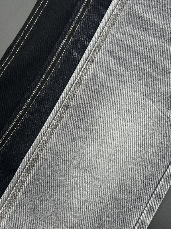 13.4oz Mercerized Black Cotton-Polyester Heavyweight Denim for Durable Jeans & Workwear