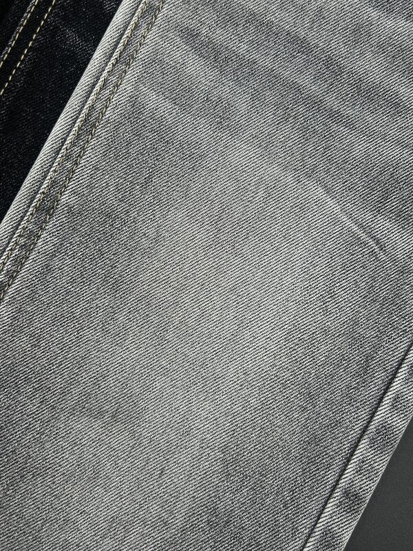 13.4oz Mercerized Black Cotton-Polyester Heavyweight Denim for Durable Jeans & Workwear