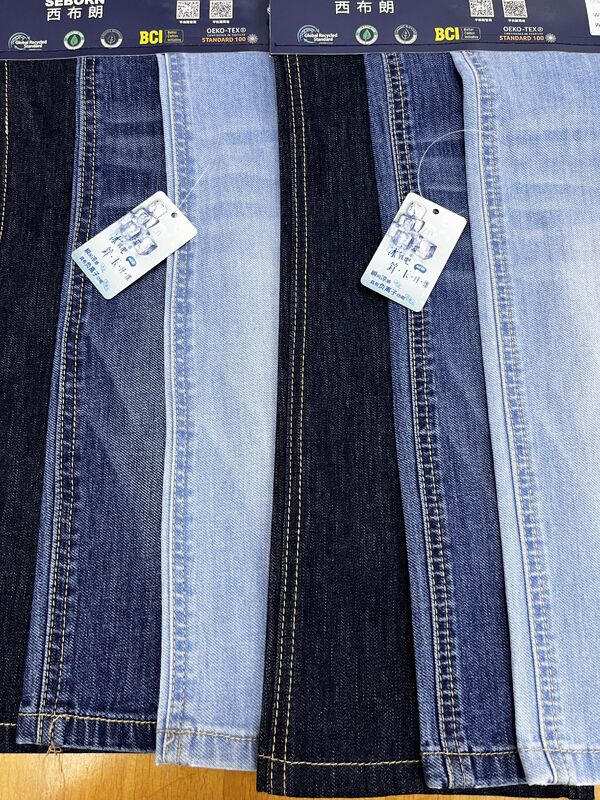 Dark Blue Special Weave Cooljade Denim Fabric | TLH8078-85QT Lightweight Soft Denim With Cooljade & LYCRA