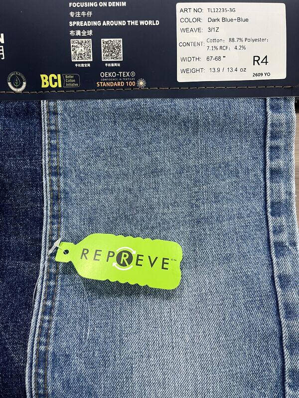 8S Horizontal & Vertical Cross Slub Denim Fabric | Eco-friendly TL12235-3G 8-Count Warp & Weft Cross Slub Sustainable Denim
