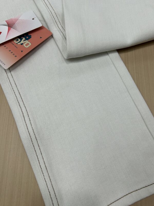10oz White 4 Way Stretch Denim Fabric with Special Weave for Jeans and Jackets