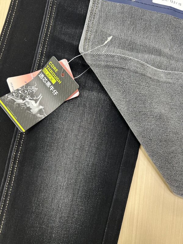 13.3oz Cotton Polyester Rayon Lycra 4-Way Stretch Denim Fabric with Special Weave and Excellent Elastic Recovery