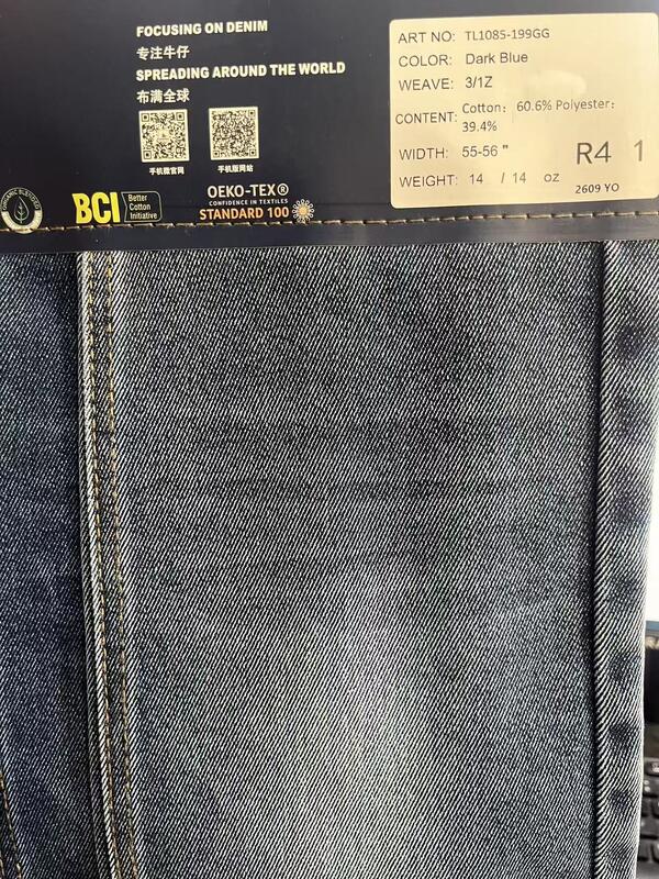Dark Blue Heavyweight Non-Stretch Denim Fabric | TL1085-199GG Rigid Dark Blue Denim with BCI & OEKO-TEX Certification