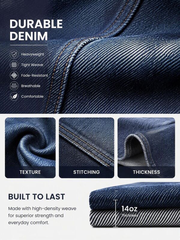 Dark Blue Heavyweight Non-Stretch Denim Fabric | TL1085-199GG Rigid Dark Blue Denim with BCI & OEKO-TEX Certification