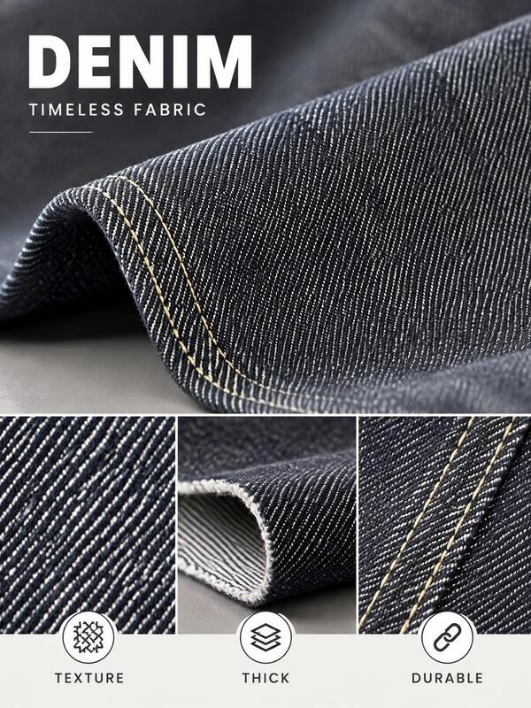 14oz Medium-heavy Weight Chenille Denim Fabric with BCI & OEKO-TEX Certification and Integrally Woven Snowflake Two-tone Plush Texture