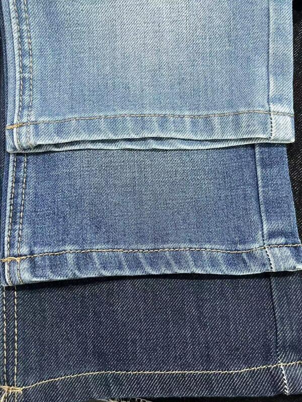 Blue+Green Special Weave 4-Way Stretch Slub Denim Fabric | TLK11515-3GG Slub Textured Denim 