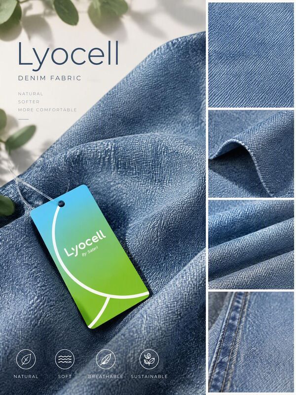 10.5oz Cotton Lyocell Denim Fabric with 3/1 Twill Weave and Extra Wide Width in Dark Blue