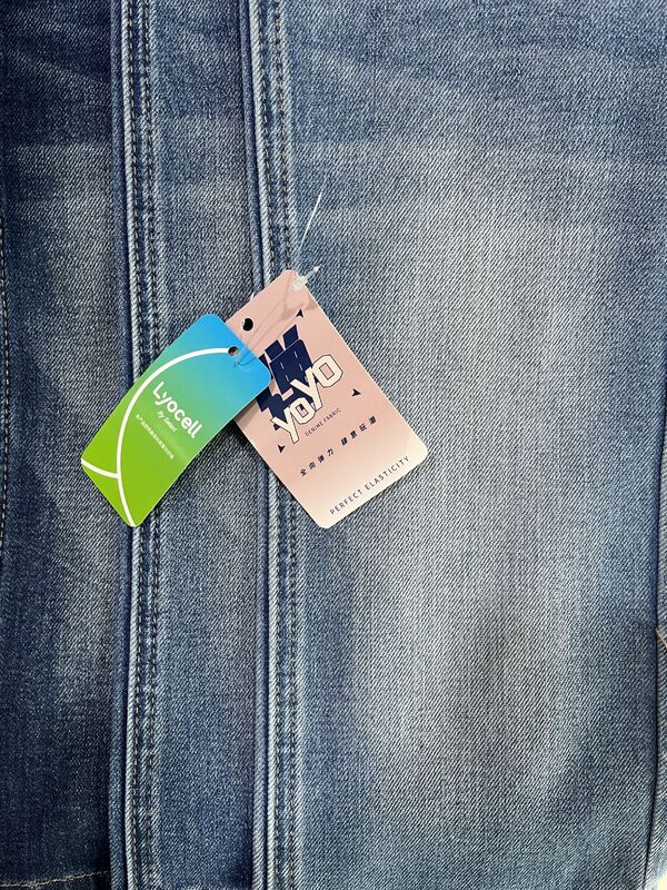 Blue+Green Special Weave 4-Way Stretch Vertical Slub Denim Fabric | TLK11235-1GG Vertical Slub Denim With Lyocell & LYCRA