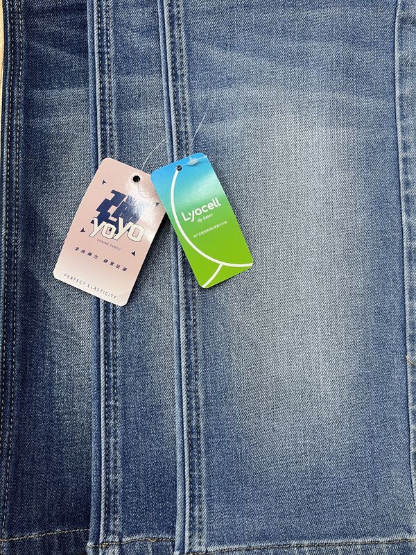 Blue+Green Special Weave 4-Way Stretch Vertical Slub Denim Fabric | TLK11235-1GG Vertical Slub Denim With Lyocell & LYCRA
