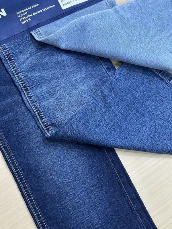 7.5oz 98.6% Cotton 1.4% Spandex Lightweight Stretch Denim Fabric with 2/1Z Twill Weave