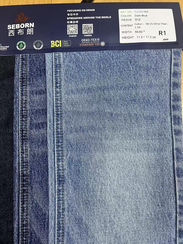 10S×7S Rigid Dark Blue 3/1Z Twill Cotton Denim Fabric | Eco-friendly Sustainable Denim