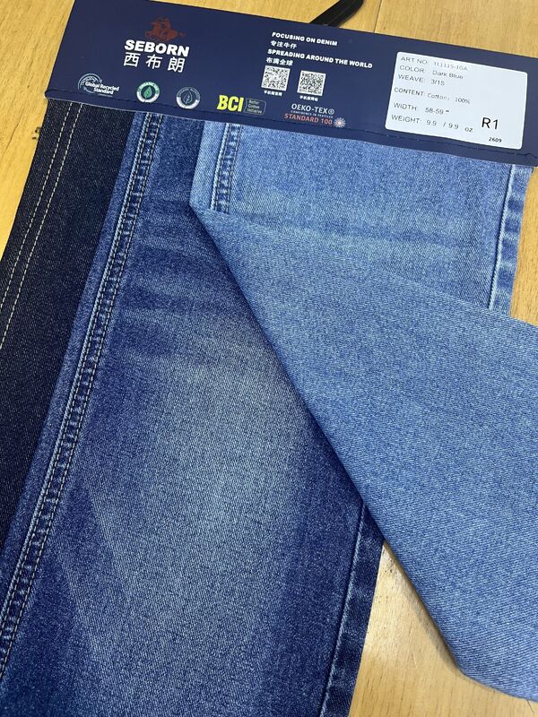 10S×10S Eco-friendly 3/1S Twill Cotton Denim Fabric | 100% Cotton Sustainable Raw Denim