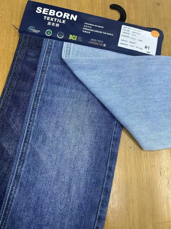 10.4oz 3/1Z Twill Cotton Denim Fabric BCI & OEKO-TEX Certified Textured Denim