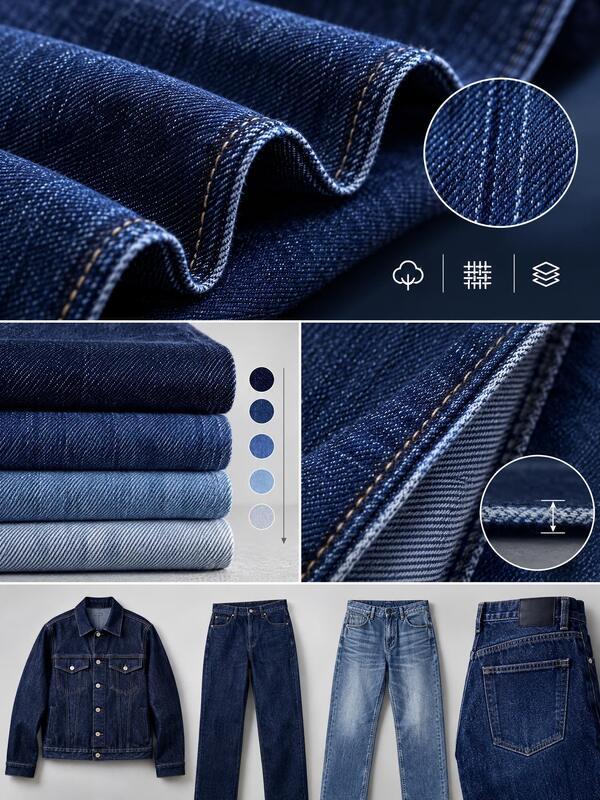 TL7015-1T 10.8/11.2oz Dark Blue+Grey All Cotton Denim Fabric with 3/1Z Twill and BCI & OEKO-TEX Certification