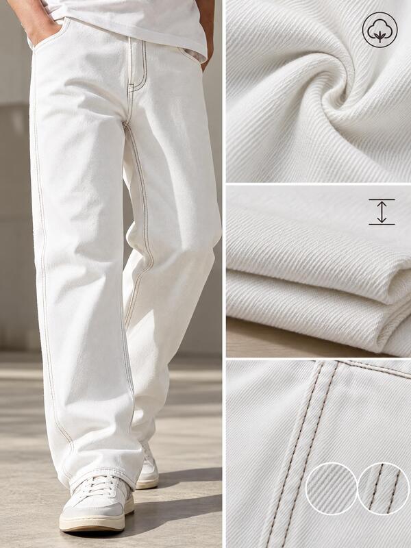 10.3oz 100% Cotton White Denim Fabric BCI & OEKO-TEX Certified for Premium Apparel