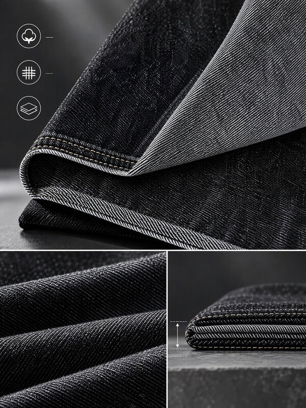 Mercerized Black 12.3oz 3/1Z Twill Heavyweight Denim Fabric | 100% Cotton BCI OEKO-TEX Certified