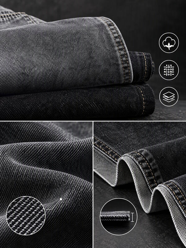 10.2oz Sulphur Black Rigid Denim Fabric with 3/1Z Right-hand Twill and BCI & OEKO-TEX Certification