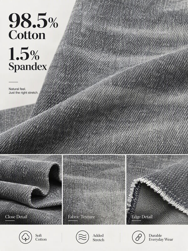 10.8oz High Cotton 3/1 Twill Weave Sulphur Black Stretch Denim Fabric for Classic Garments
