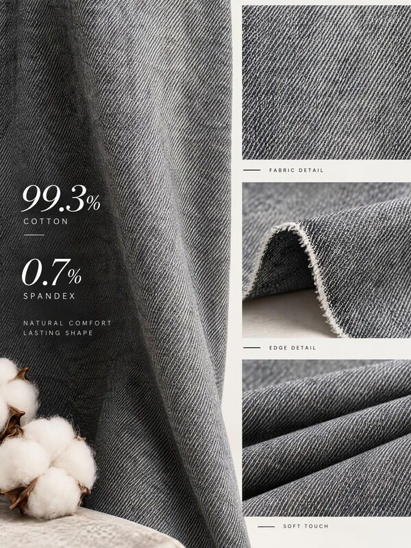 11.3oz High Cotton 3/1 Twill Stretch Denim Fabric in Colored Black for Jeans and Jackets