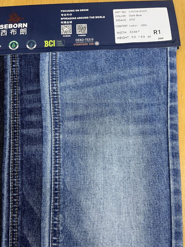 9.9oz Dark Blue Vertical Slub Denim Fabric | 10S×8S 2/1Z Twill Denim for Jacket & Shirt TL9170A-85QTS