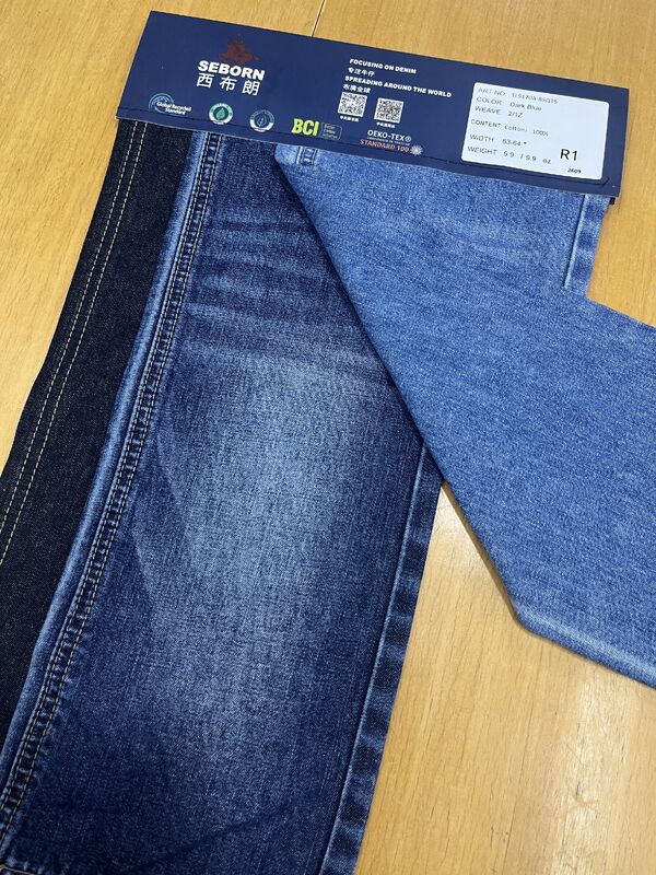 9.9oz Dark Blue Vertical Slub Denim Fabric | 10S×8S 2/1Z Twill Denim for Jacket & Shirt TL9170A-85QTS