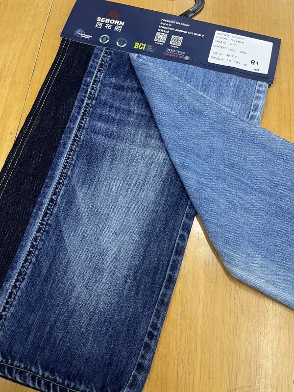 7.9oz Lightweight Dark Blue Denim Fabric | 10S×12S Ring Spun Bold Vertical Slub Denim for Jacket & Shirt TL7300-3T