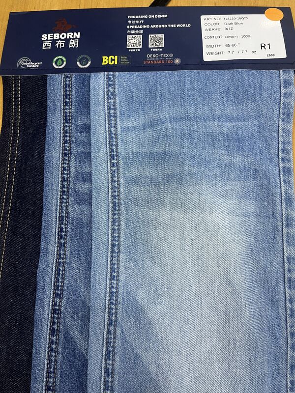 7.7oz Lightweight Dark Blue Denim Fabric | 12S×12S 3/1Z Twill Denim for Jacket & Shirt TL8210-18QTS