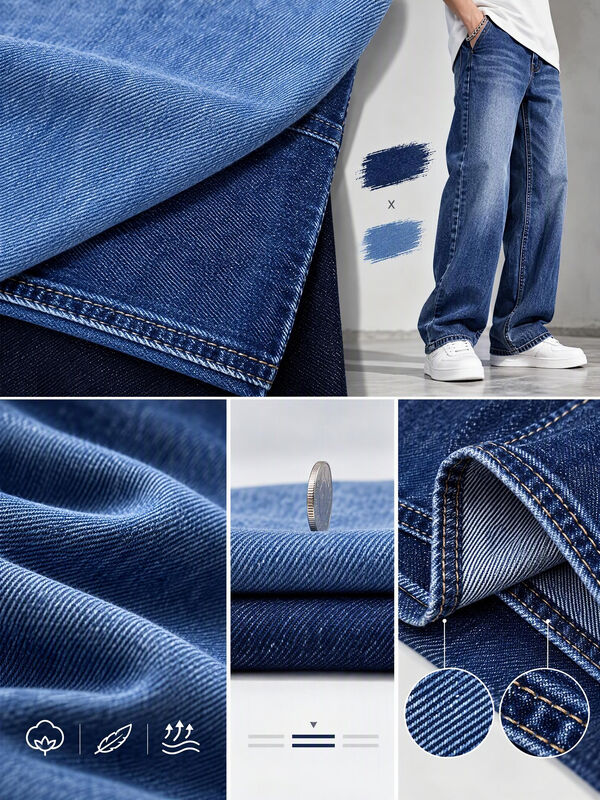 11.3oz Dark Blue+Blue All Cotton Denim | 7S×10S Siro Spun 3/1Z Twill Denim for Branded Pants TL11628-3G