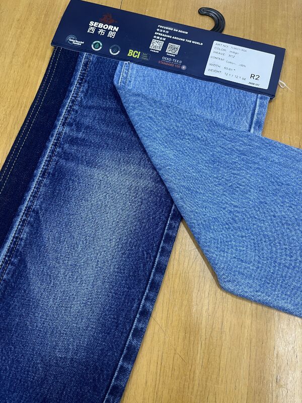 12.1oz Indigo All Cotton Denim | 7S×6S Siro Spun 3/1Z Twill Denim for Branded Pants TL9615-3GA