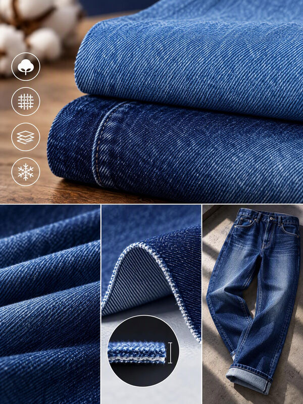 12.1oz Indigo All Cotton Denim | 7S×6S Siro Spun 3/1Z Twill Denim for Branded Pants TL9615-3GA