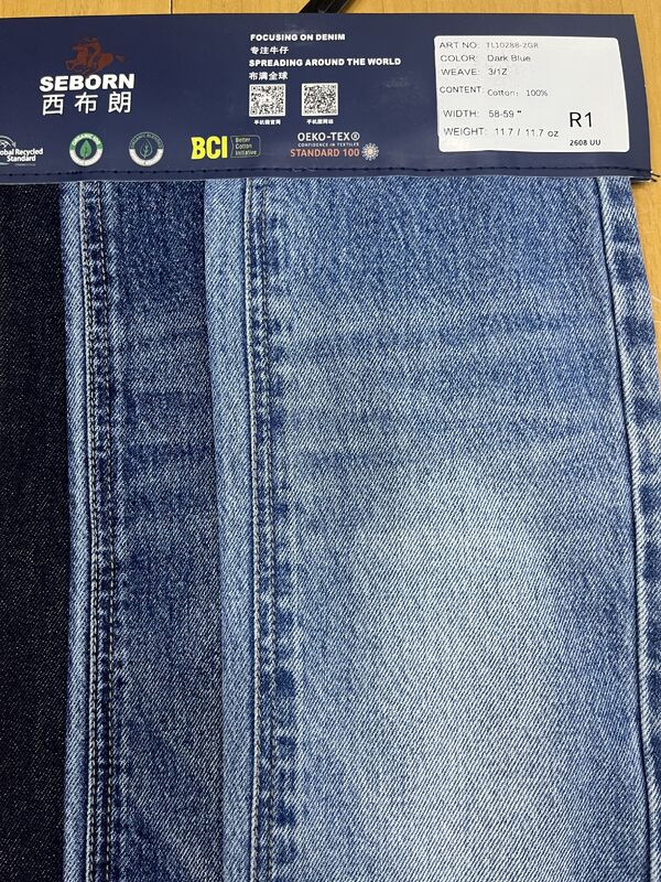 11.7oz Dark Blue All Cotton Denim | 8S×7S Vertical Slub 3/1Z Twill Denim for Branded Pants TL10288-2GR