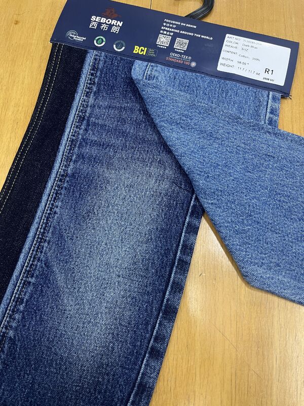 11.7oz Dark Blue All Cotton Denim | 8S×7S Vertical Slub 3/1Z Twill Denim for Branded Pants TL10288-2GR