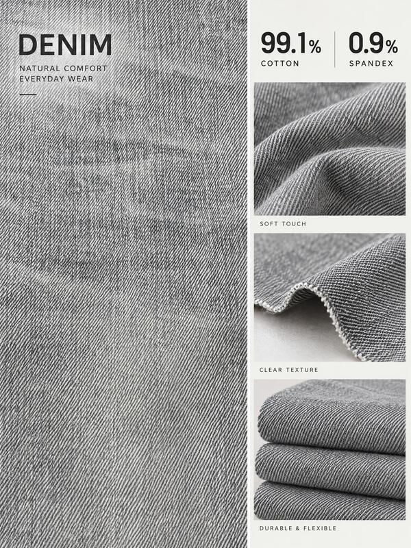 11.8oz High Cotton Sulphur Grey Stretch Denim Fabric Slight Stretch Cotton Spandex Denim Fabric for Jeans